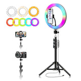 10.2" RGB Selfie Ring Light with Tripod Stand & Phone Holder