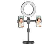 Dual / Triple Phone Live Streaming Stand with Ring Fill Light