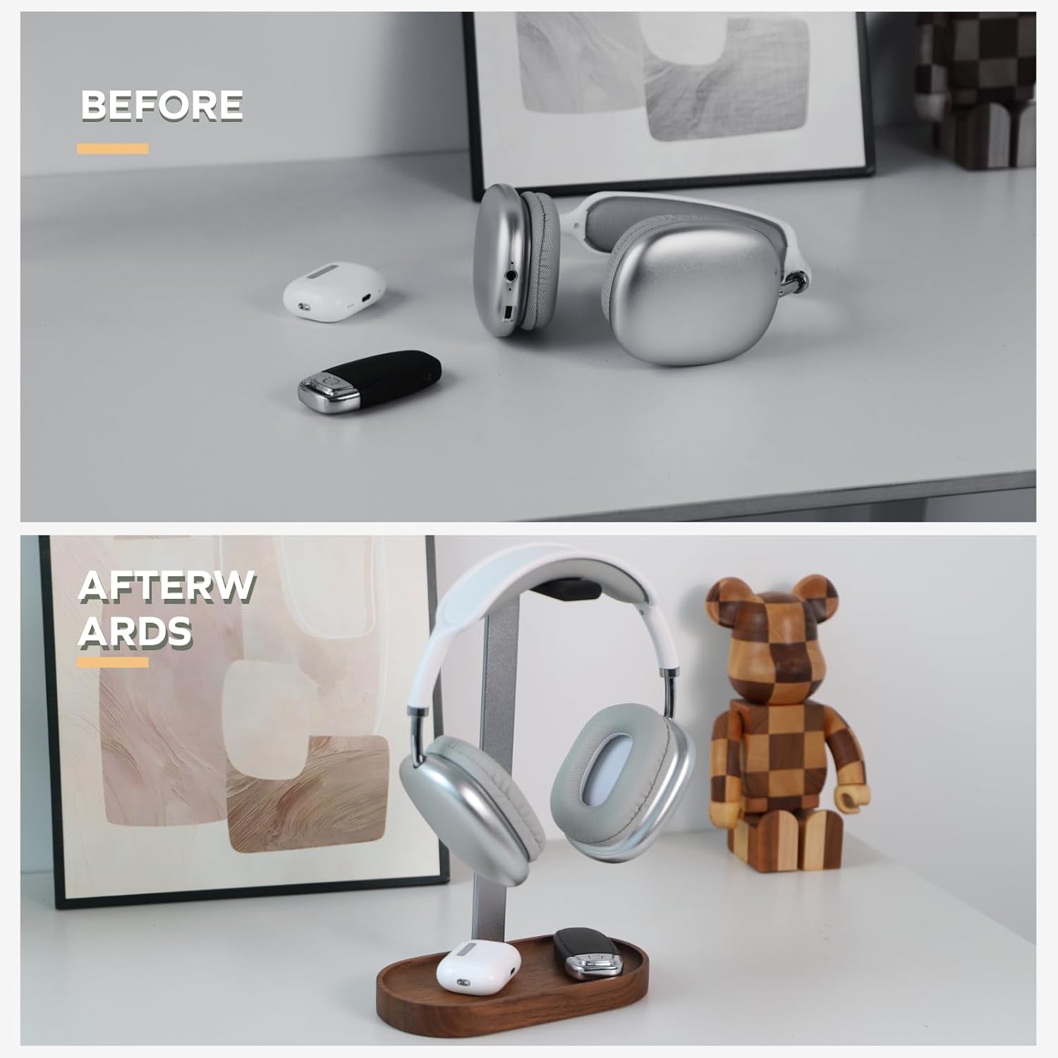 Wood Headphone Stand