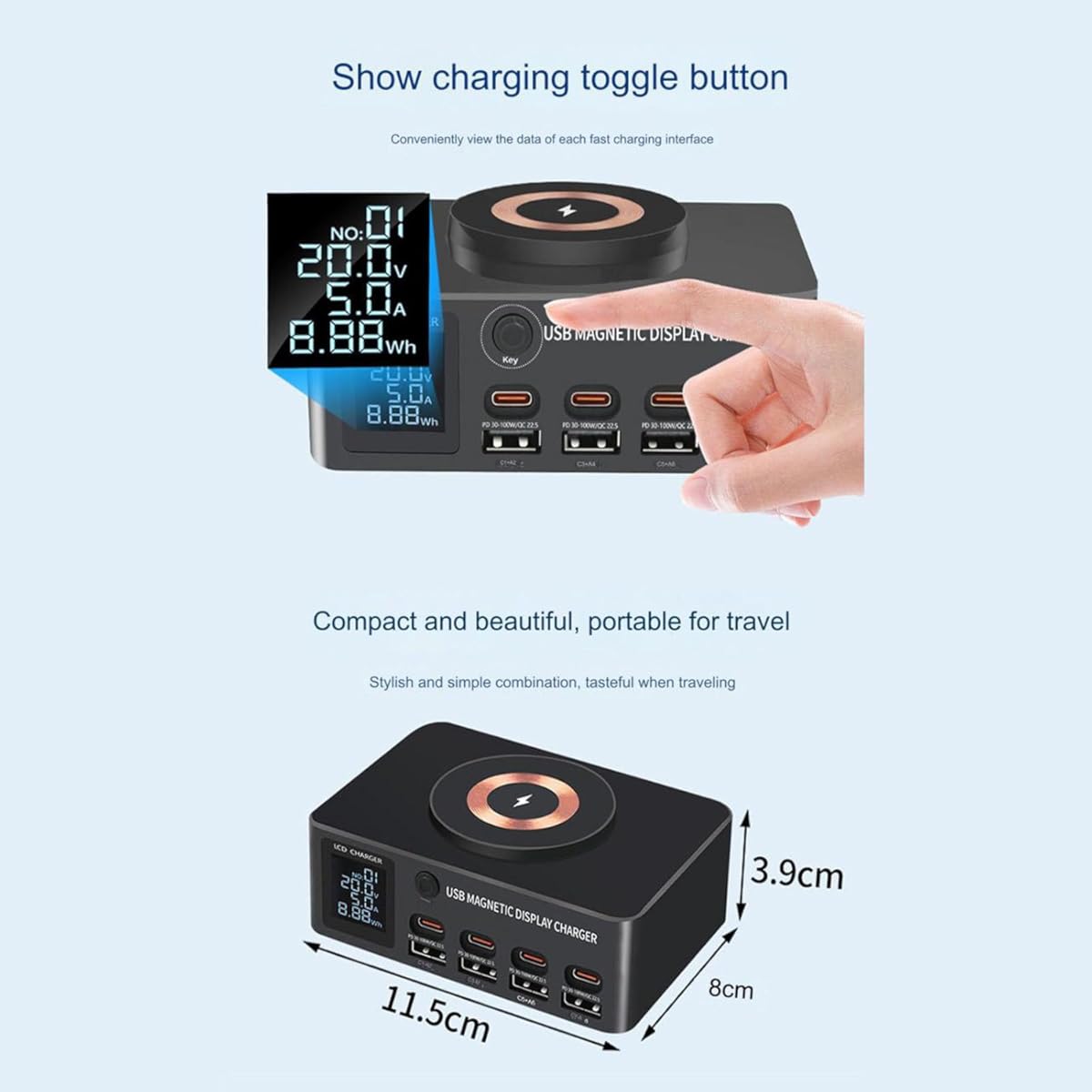 9-in-1 140W Multi USB-C Fast Charging Station with Wireless Charger