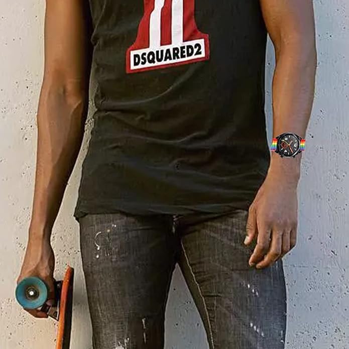 Rainbow Pride Nylon Watch Strap