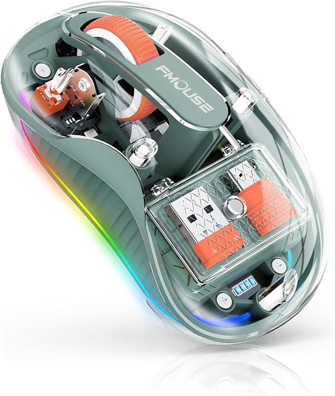 M333 Tri-Mode Transparent RGB Wireless Rechargeable Mouse