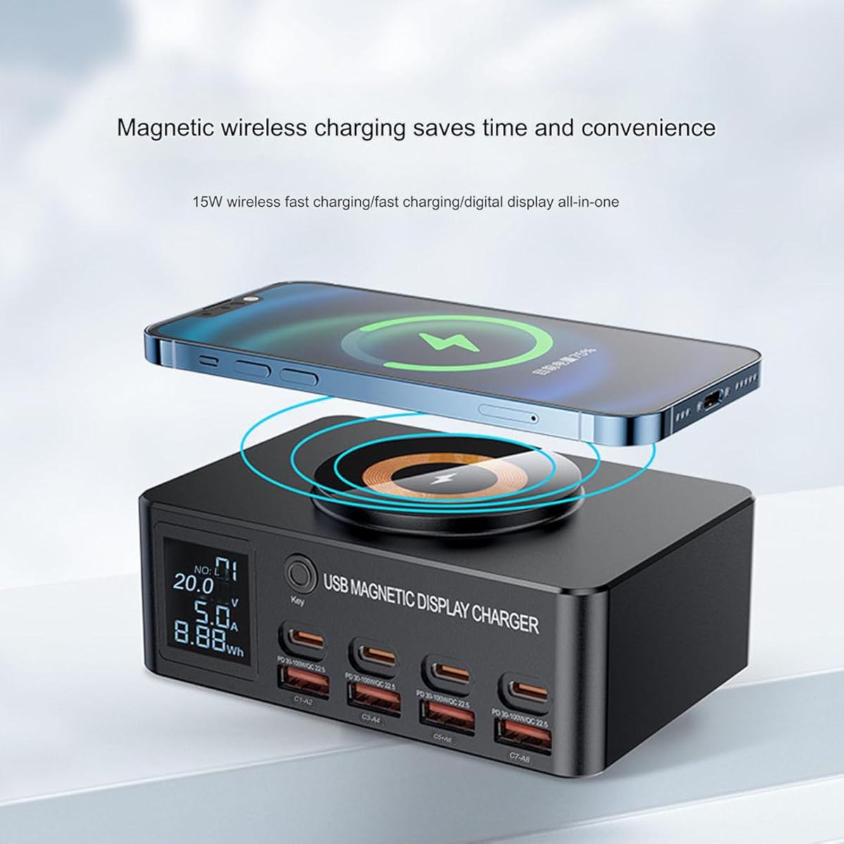 9-in-1 140W Multi USB-C Fast Charging Station with Wireless Charger