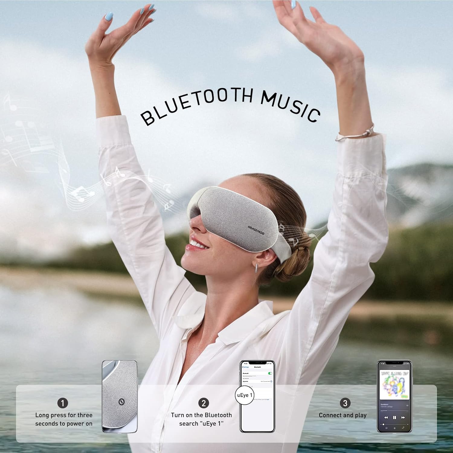 E1 Electric Eye Massager with Heat and Bluetooth Music