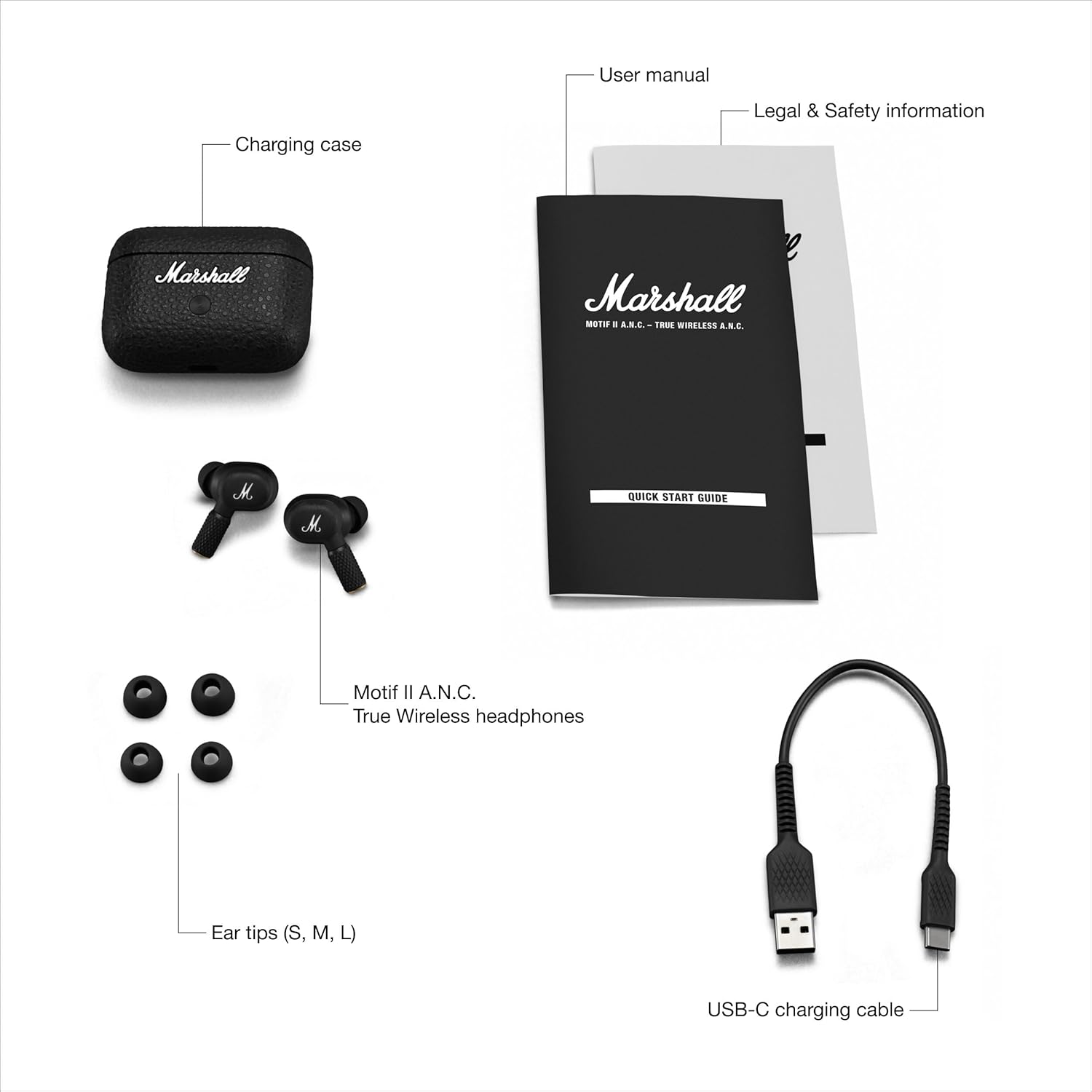 Marshall Motif II True Wireless Active Noise Canceling Earbuds