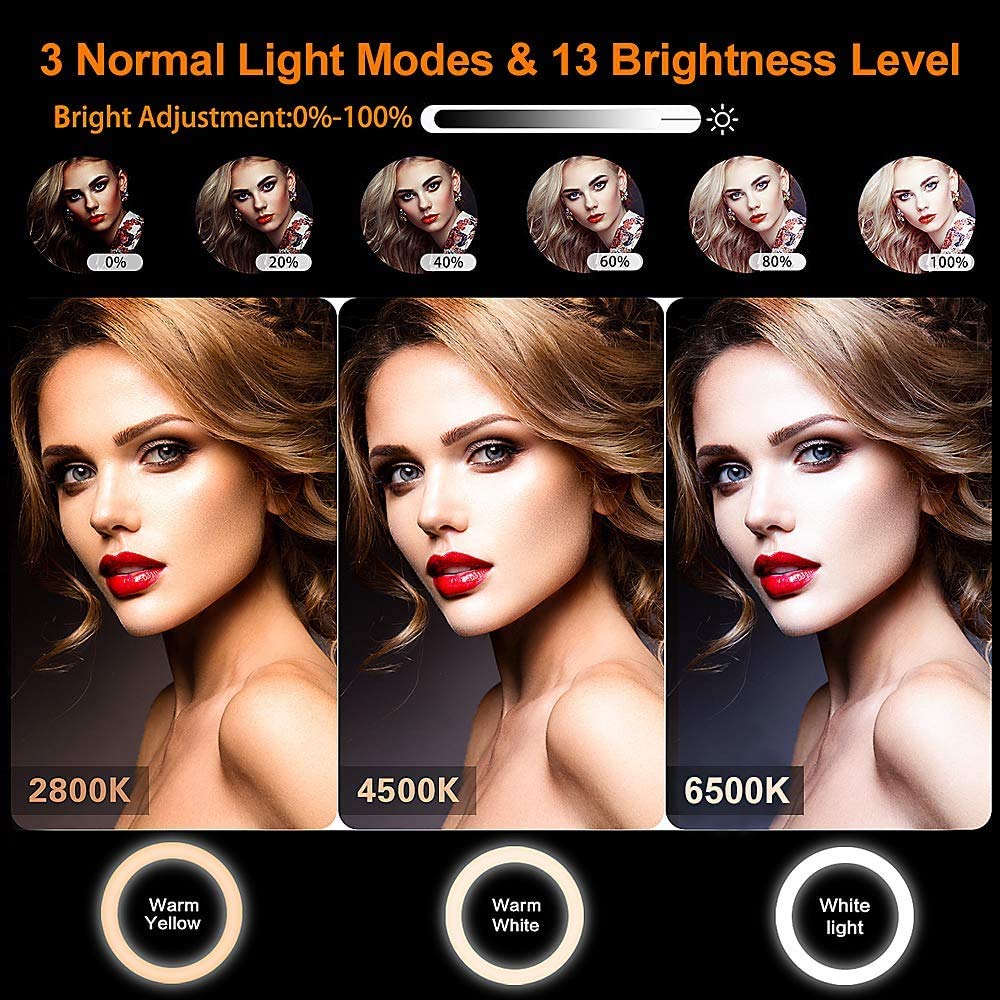 10.2" RGB Selfie Ring Light with Tripod Stand & Phone Holder