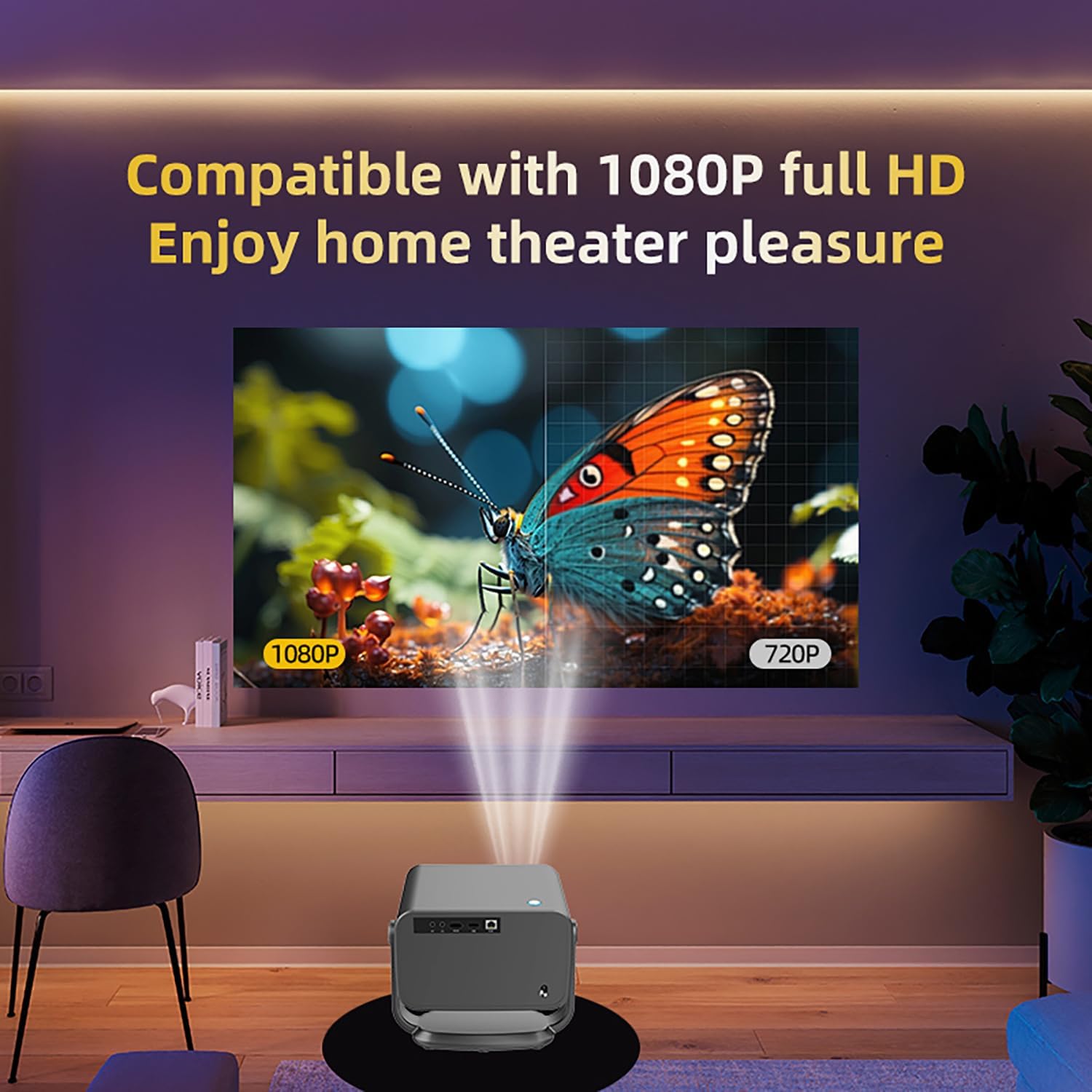 P20 Pro Smart Full HD Projector with WiFi 6 & Bluetooth