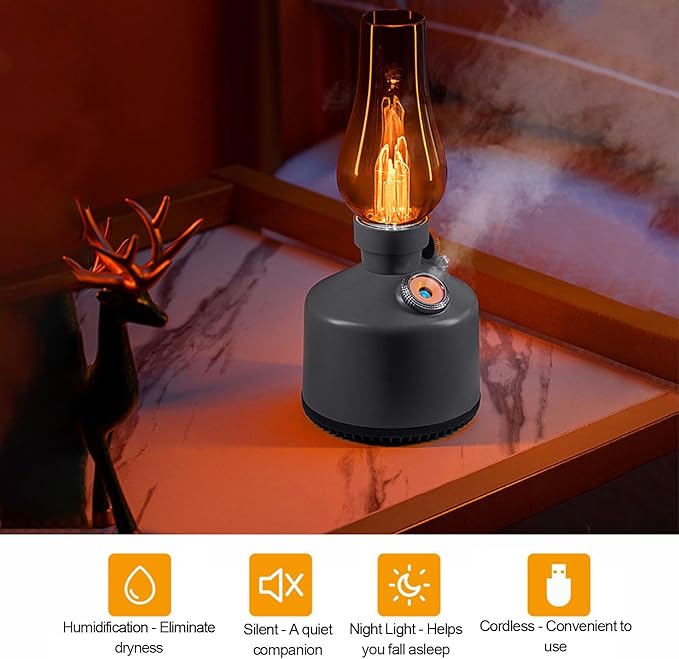 Kerosene Lamp Humidifier 260ml – Cool Mist Diffuser