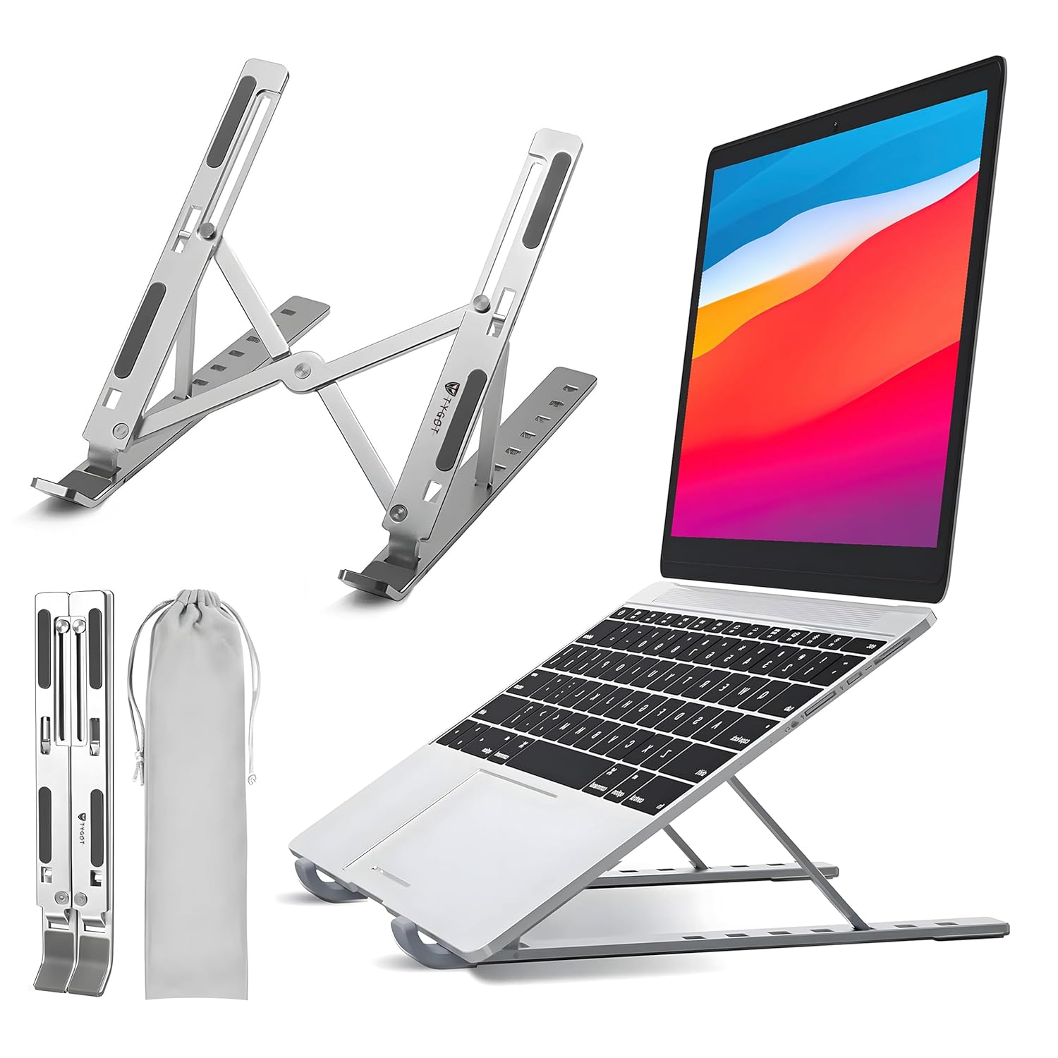 Adjustable Aluminum Ergonomic Foldable Portable Tabletop Laptop Stand