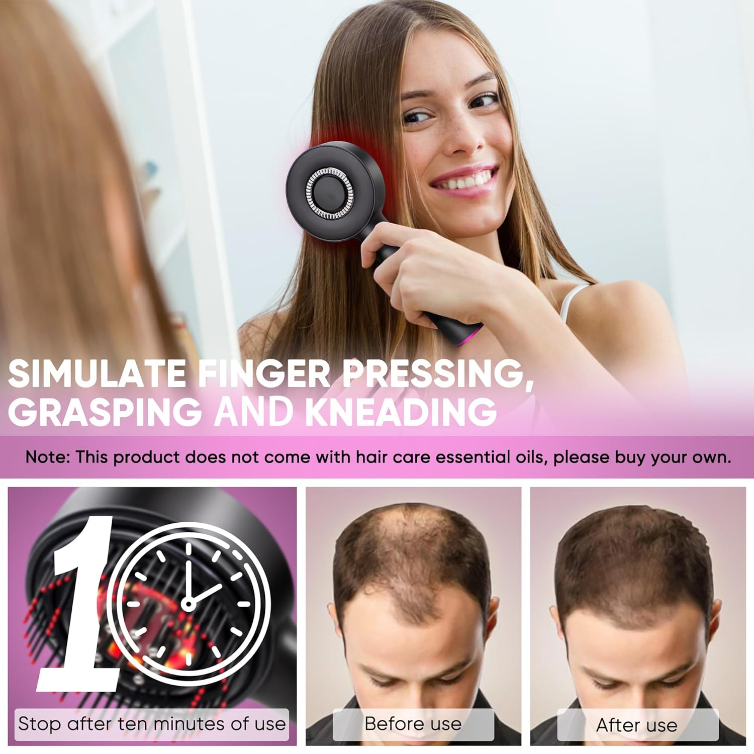 3 in 1 Electric Scalp Massager & Hair Oil Applicator