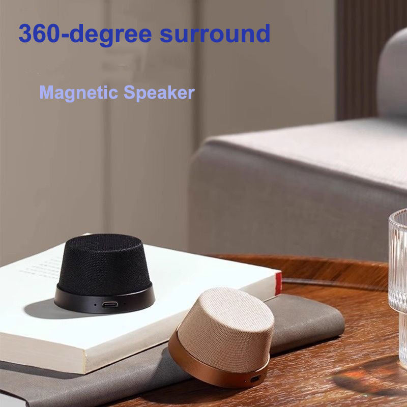 Portable Mini Metal Wireless Magnetic Phone Holder RGB LED Speaker Bluetooth 5.3 IPX6