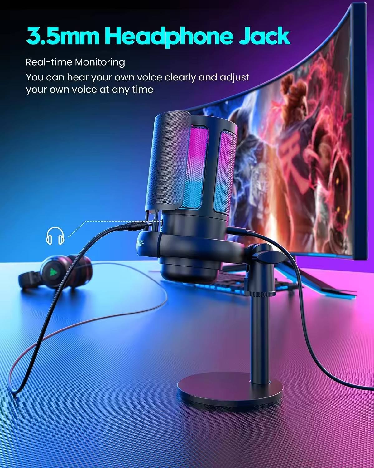 RGB Gaming USB Condenser Microphone
