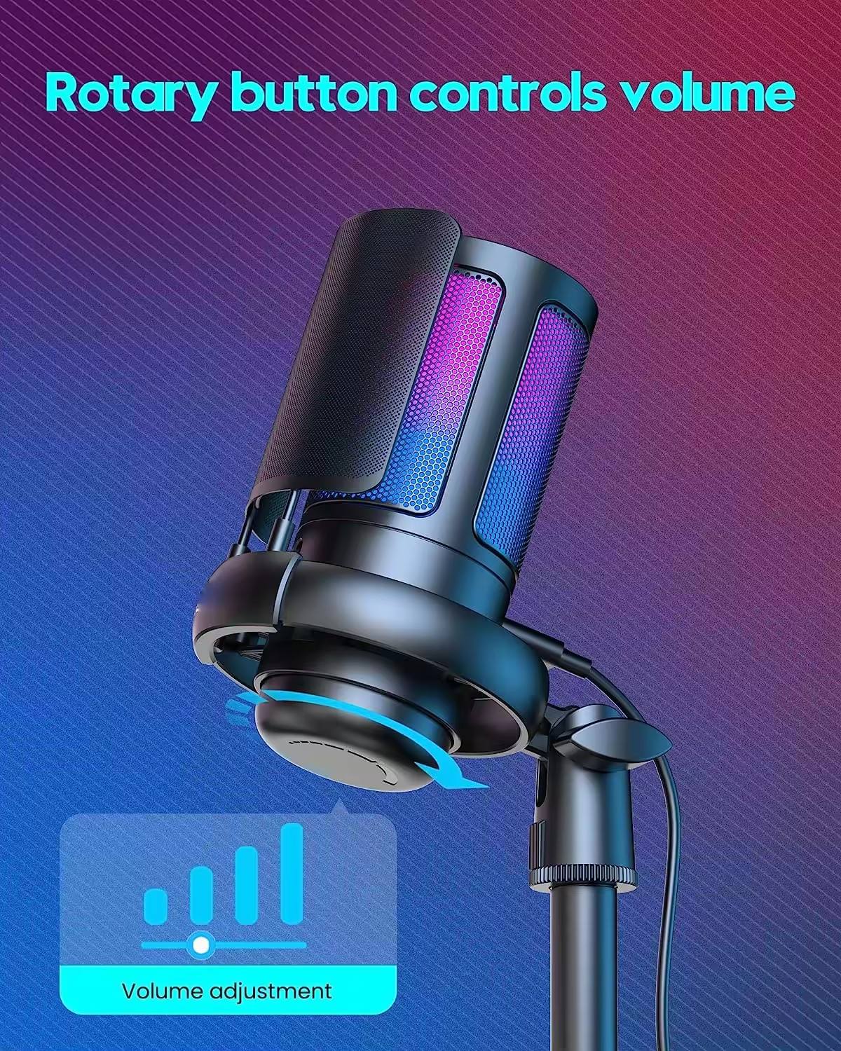 RGB Gaming USB Condenser Microphone