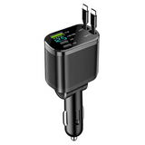 Fast Charging 5 in 1 Retractable USB Car Charger 120W PD3.1