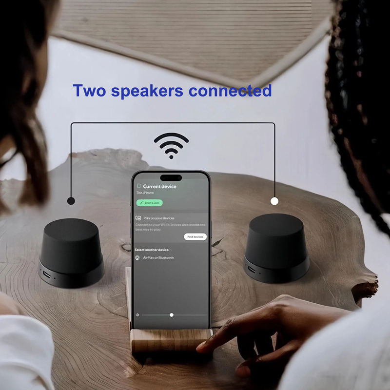 Portable Mini Metal Wireless Magnetic Phone Holder RGB LED Speaker Bluetooth 5.3 IPX6