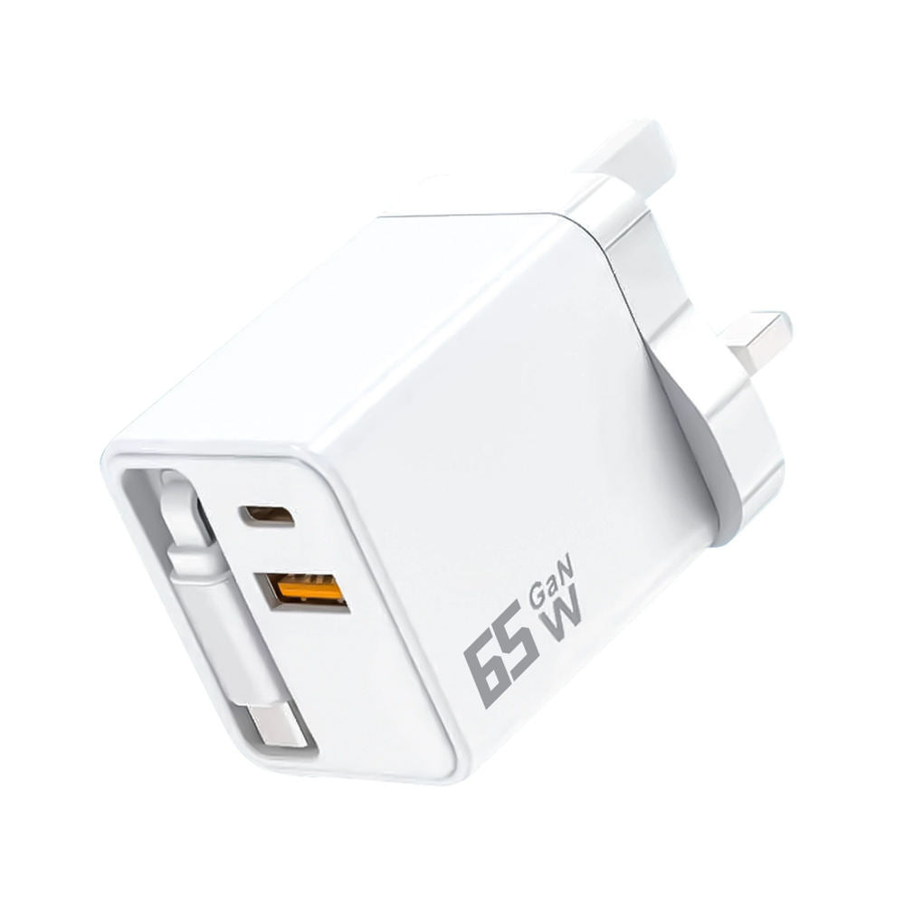 65W Retractable Wall Charger