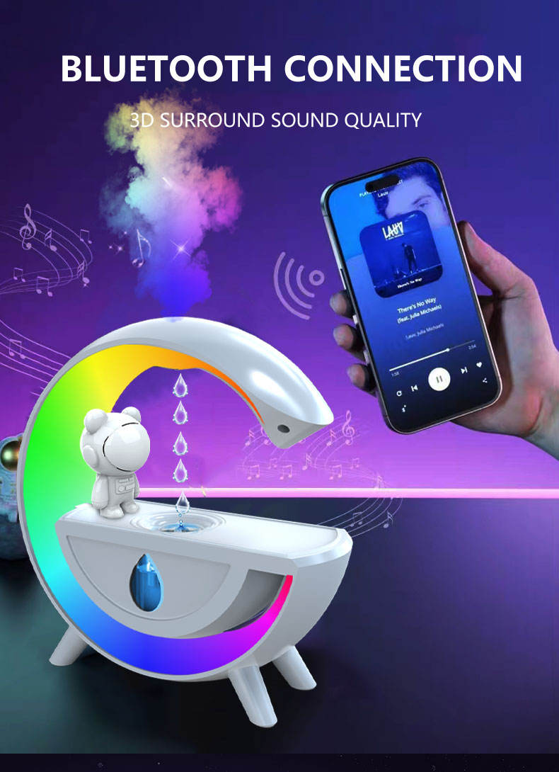 Anti Gravity Air Humidifier with Bluetooth Speaker & Colorful Lights