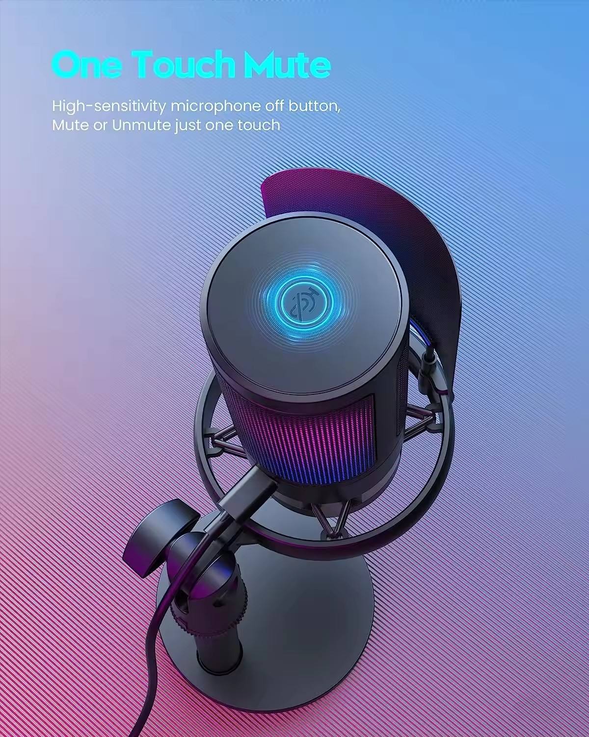 RGB Gaming USB Condenser Microphone