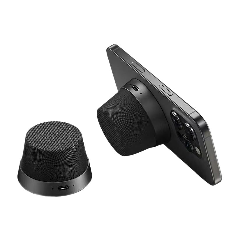 Portable Mini Metal Wireless Magnetic Phone Holder RGB LED Speaker Bluetooth 5.3 IPX6