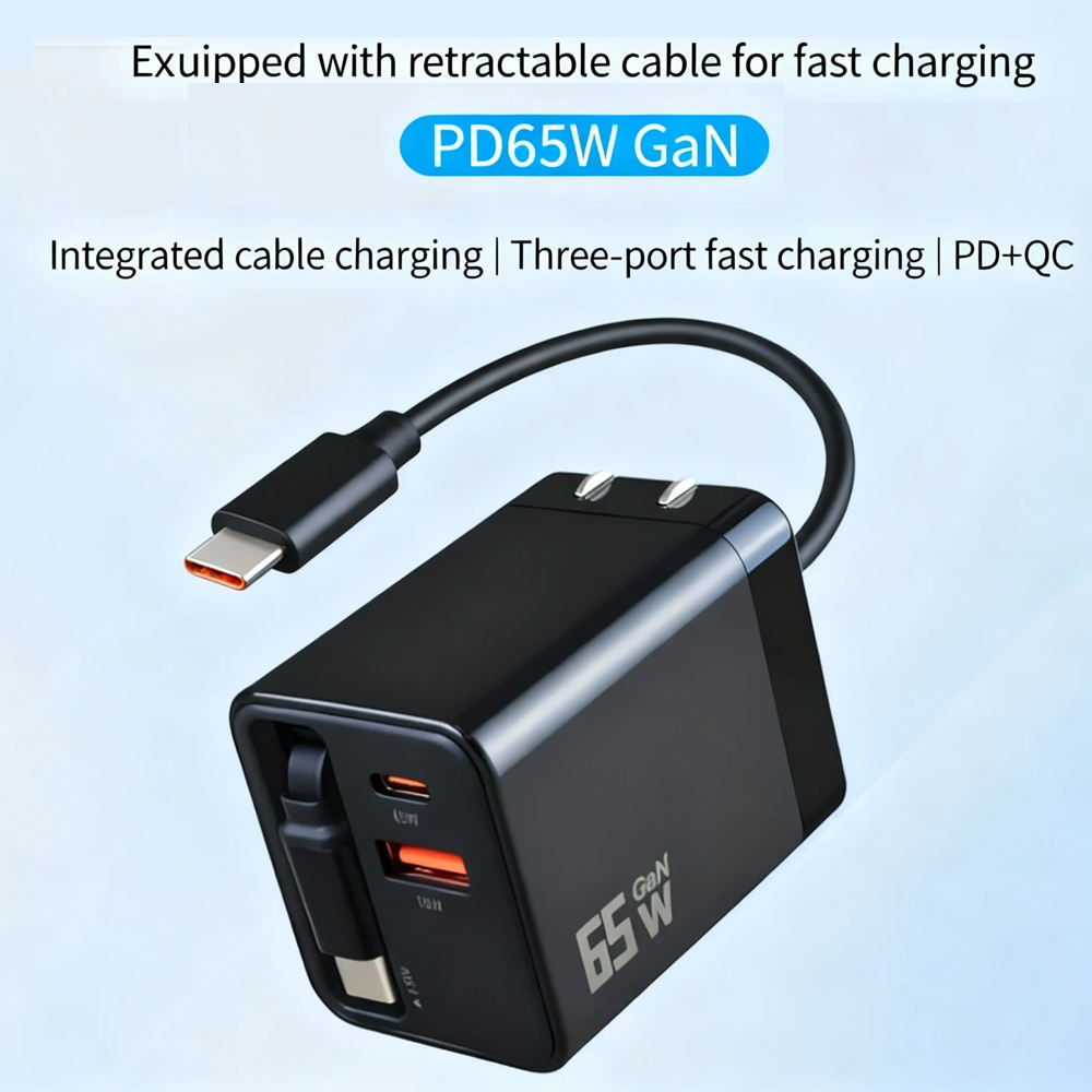 65W Retractable Wall Charger