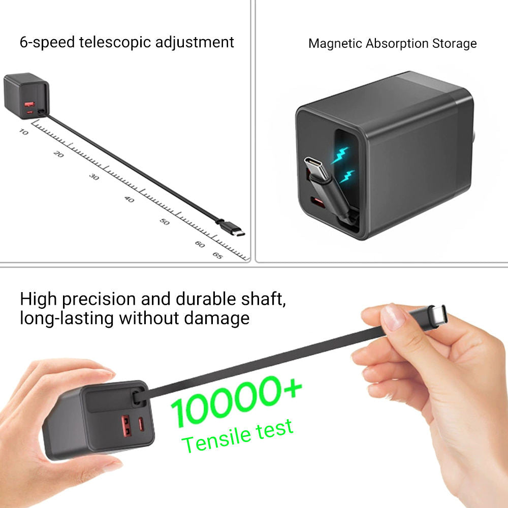 65W Retractable Wall Charger
