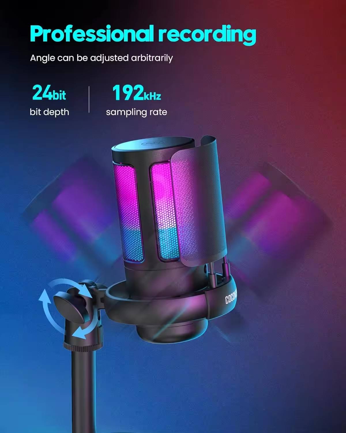RGB Gaming USB Condenser Microphone