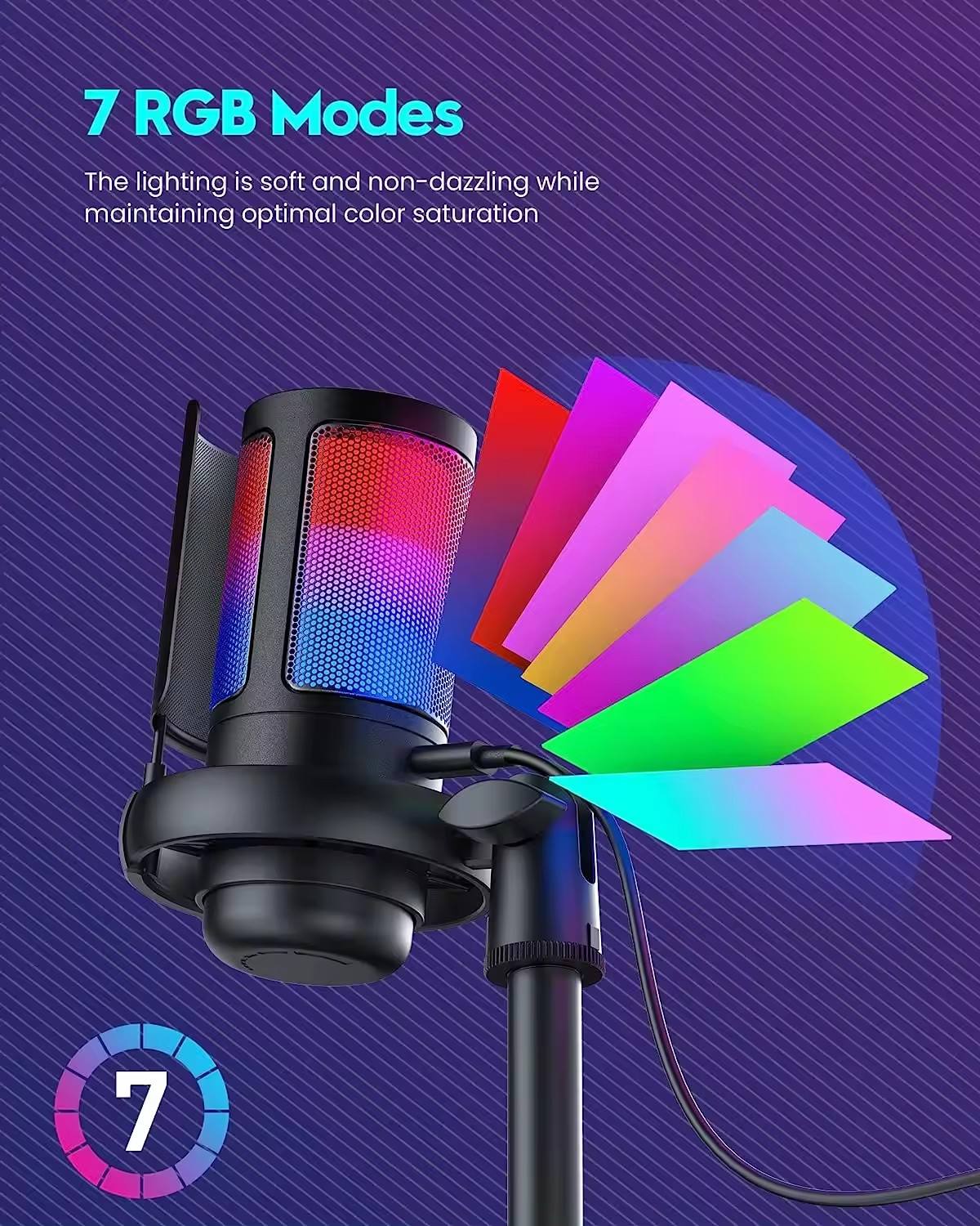 RGB Gaming USB Condenser Microphone