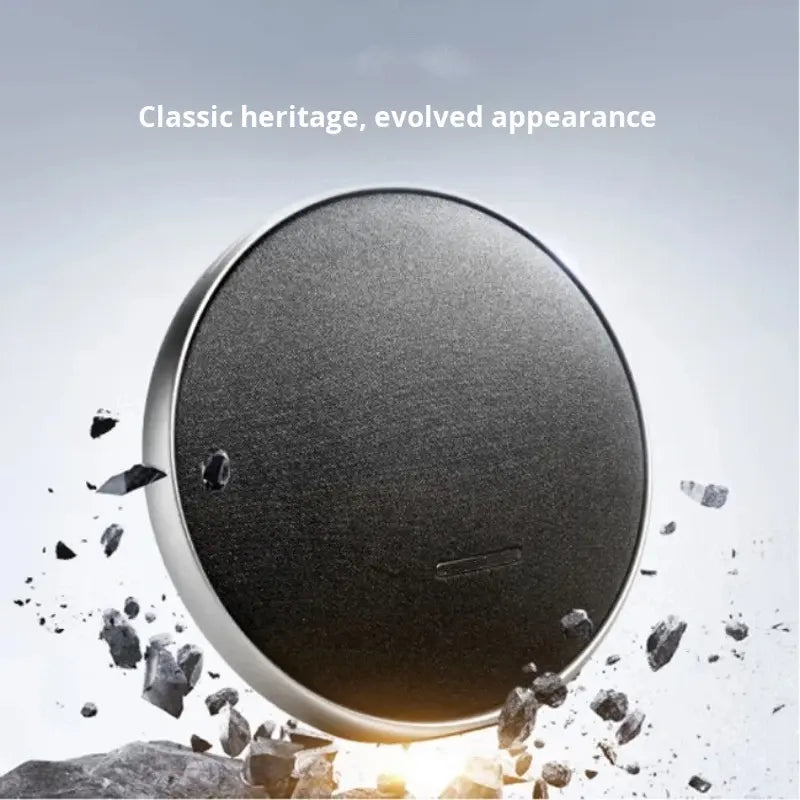 Round Bluetooth Speaker with TF AUX FM Mode Colorful LED Lights IPX4 Waterproof