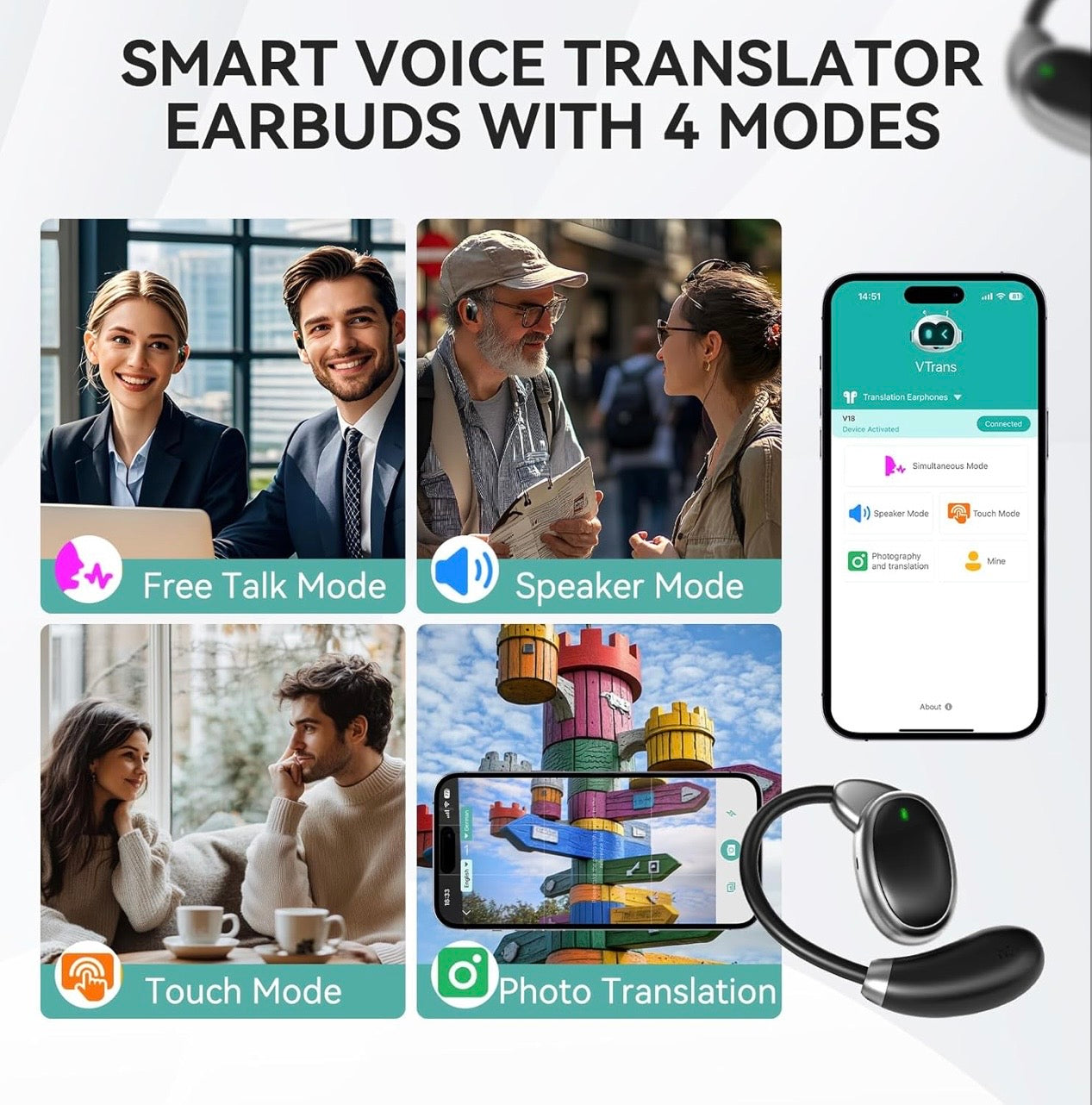 AI Language Translator Wirless Earbuds