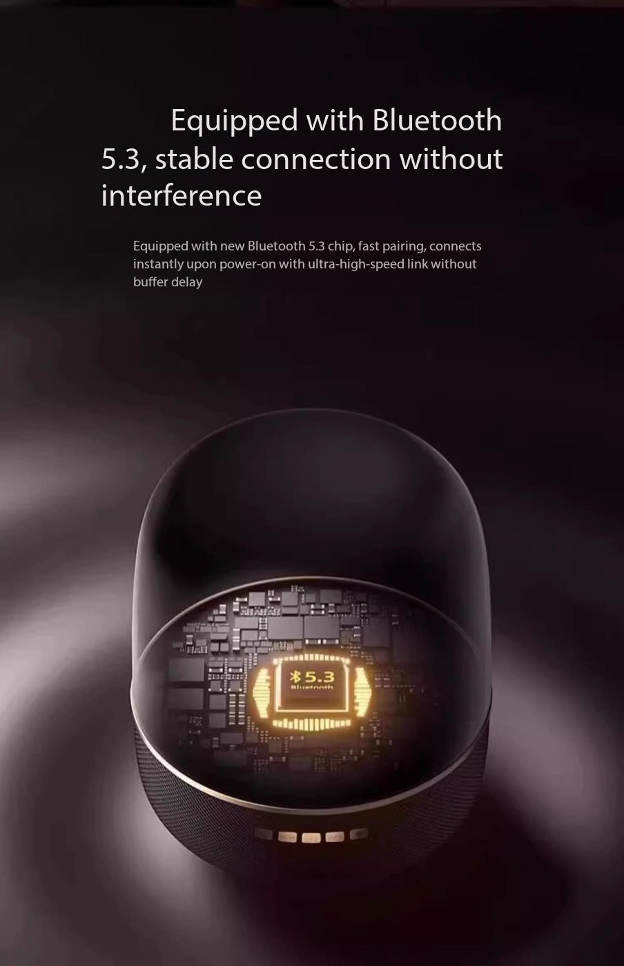 Big Diamond Smart Glass LED Wireless Bluetooth Speaker with RGB Lamp
