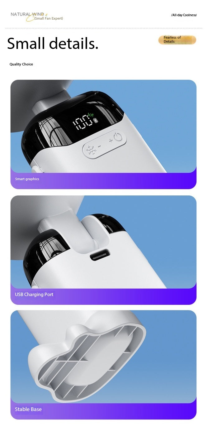 N16 High Speed Cooling Handheld Fan with Ice Cooling Plate