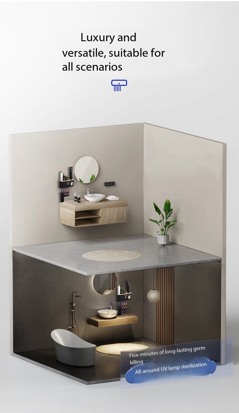 Smart UV Sterilization Toothbrush Holder – Wall Mounted