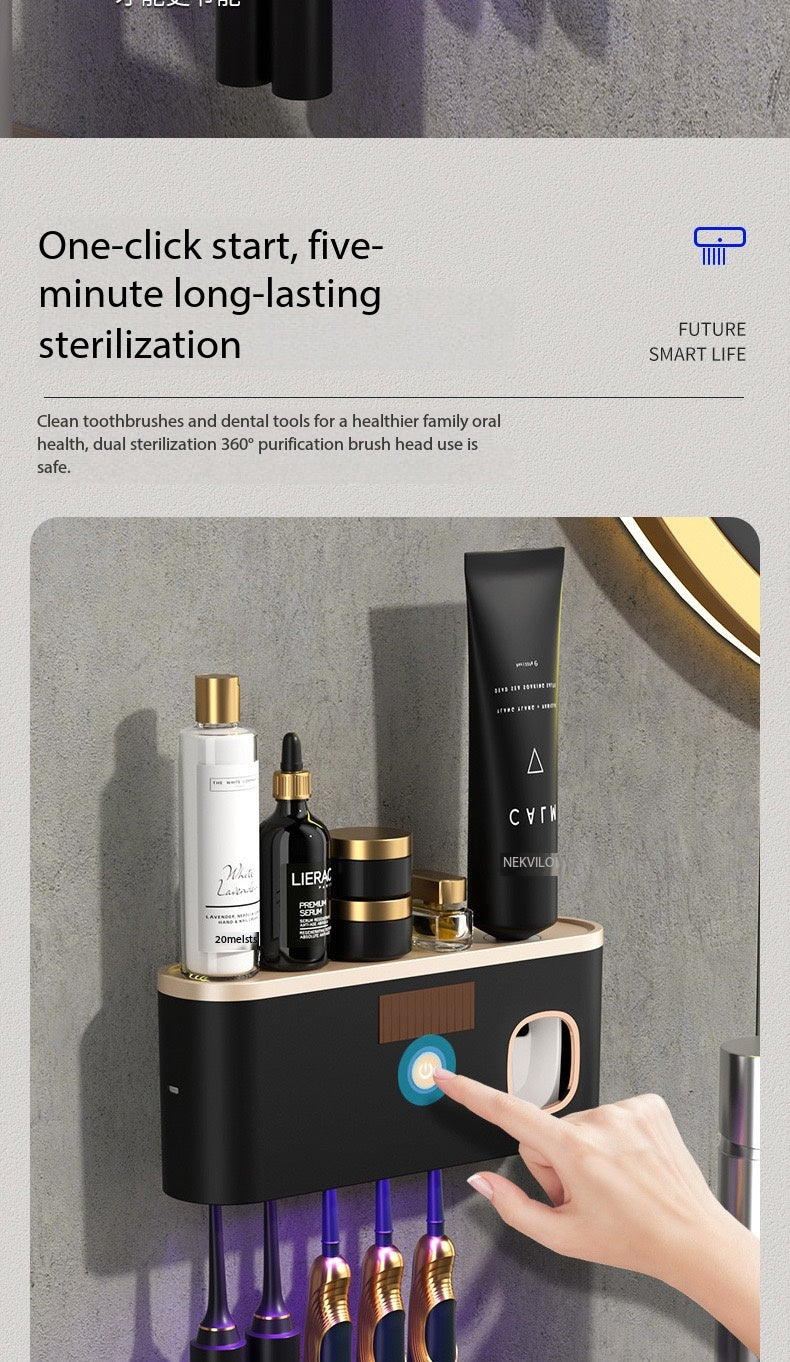 Smart UV Sterilization Toothbrush Holder – Wall Mounted