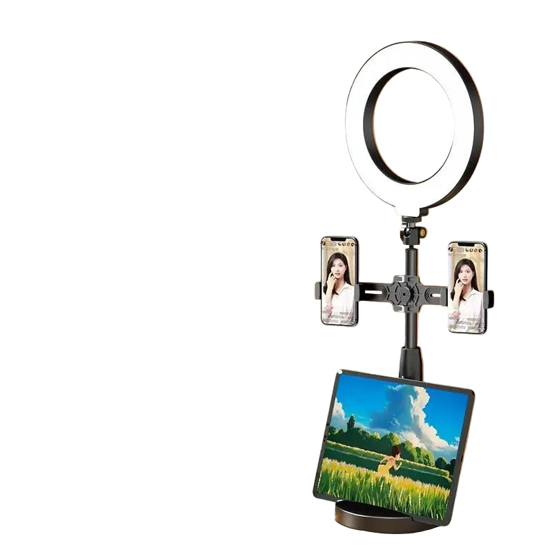 Phone Stand with Tablet Support & LED Ring Light