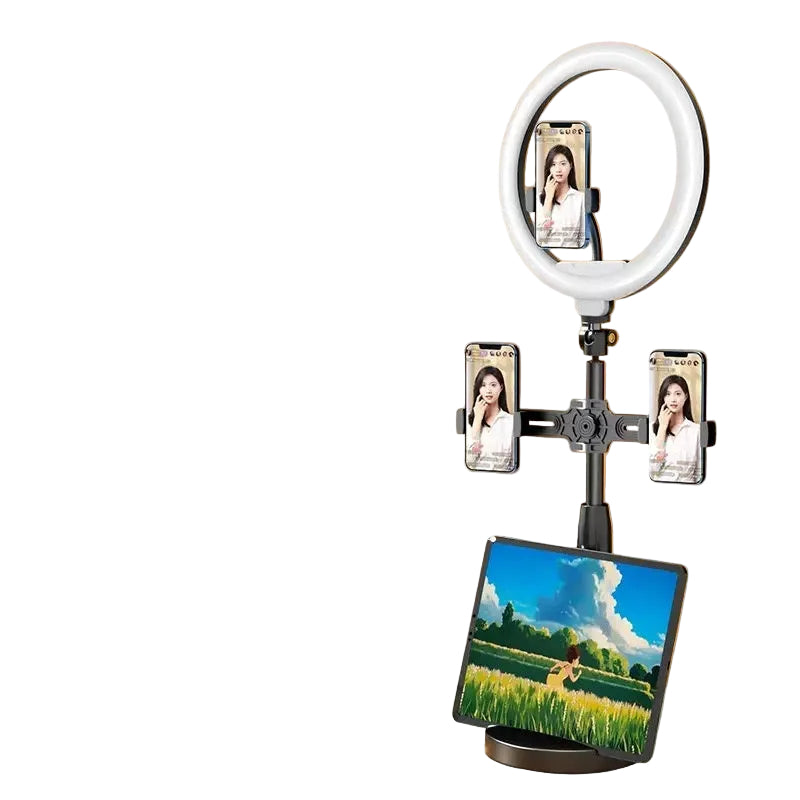 Phone Stand with Tablet Support & LED Ring Light