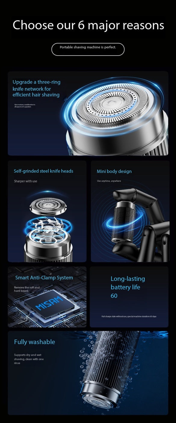 Mishang Electric Shaver MS-213A – Portable Waterproof Beard Shaver
