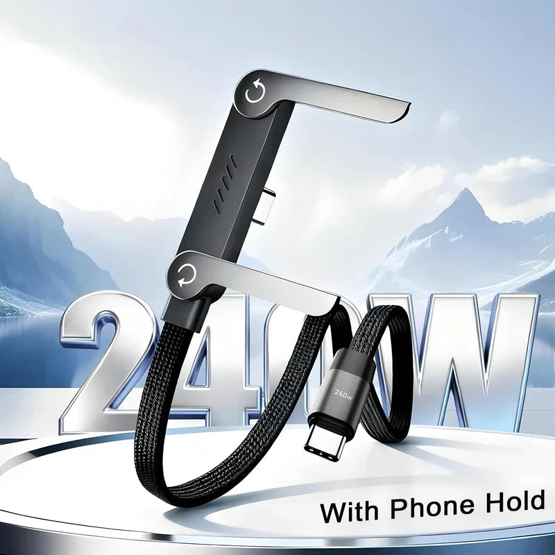 FoldStand Pro 3 in 1 Fast Charging Cable with Foldable Phone Stand