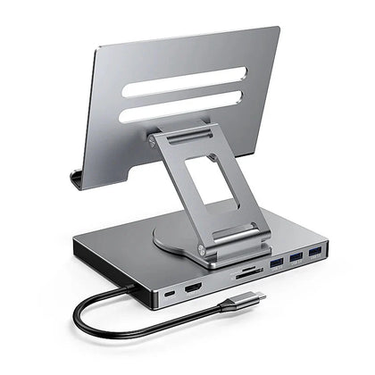 360° Rotating Stand with USB-C Hub