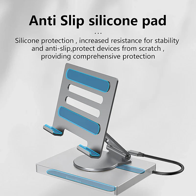 360° Rotating Stand with USB-C Hub