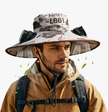 Solar Fan Wide Brim Sun Hat