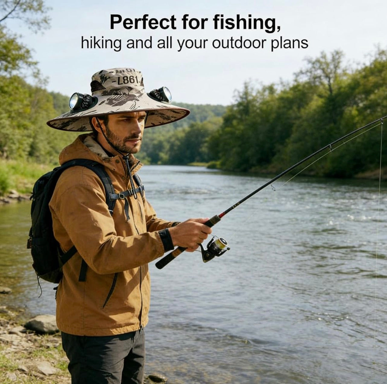 Solar Fan Wide Brim Sun Hat