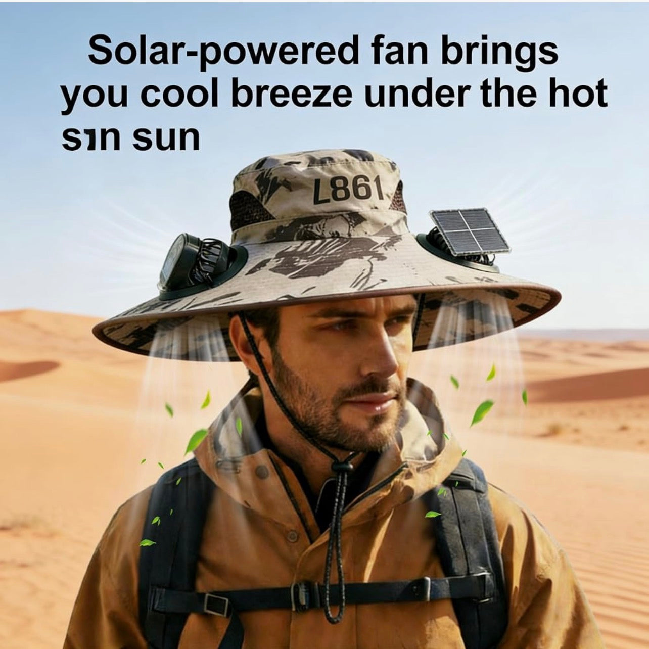 Solar Fan Wide Brim Sun Hat