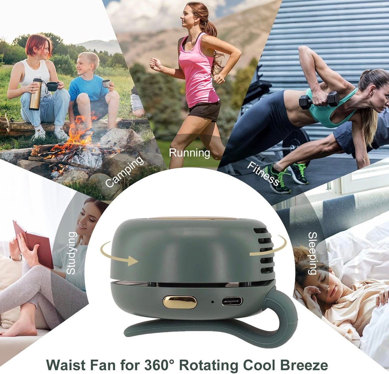Portable Bladeless Cooling Fan with Clip – 360°