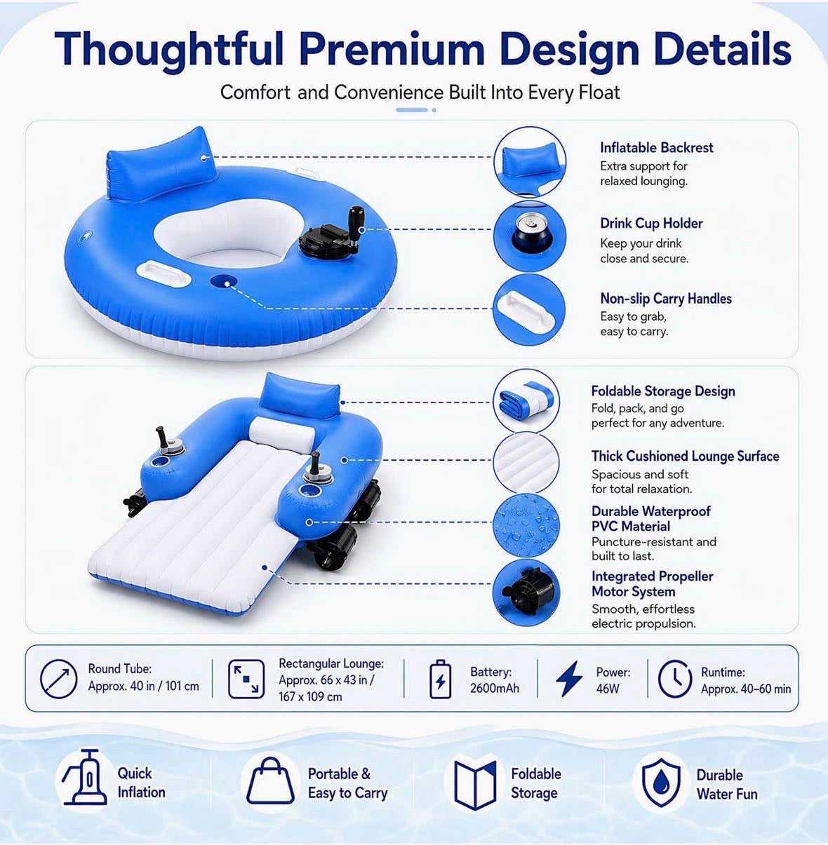 Portable Electric Water Float