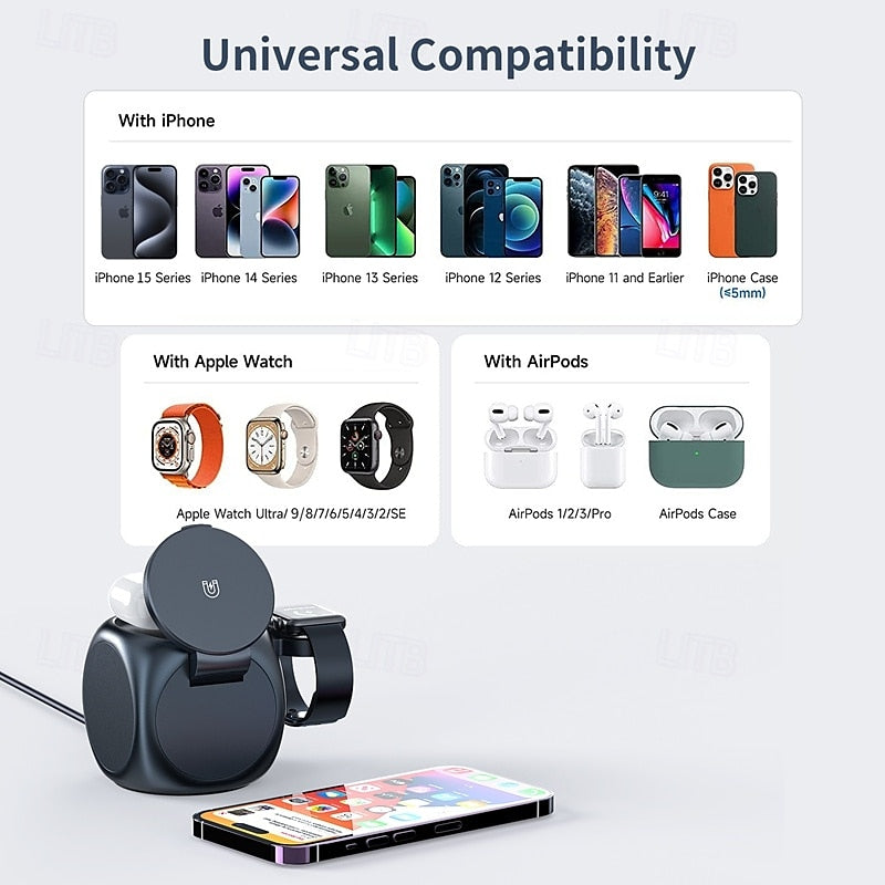 3-in-1 Magnetic Wireless Charging Station