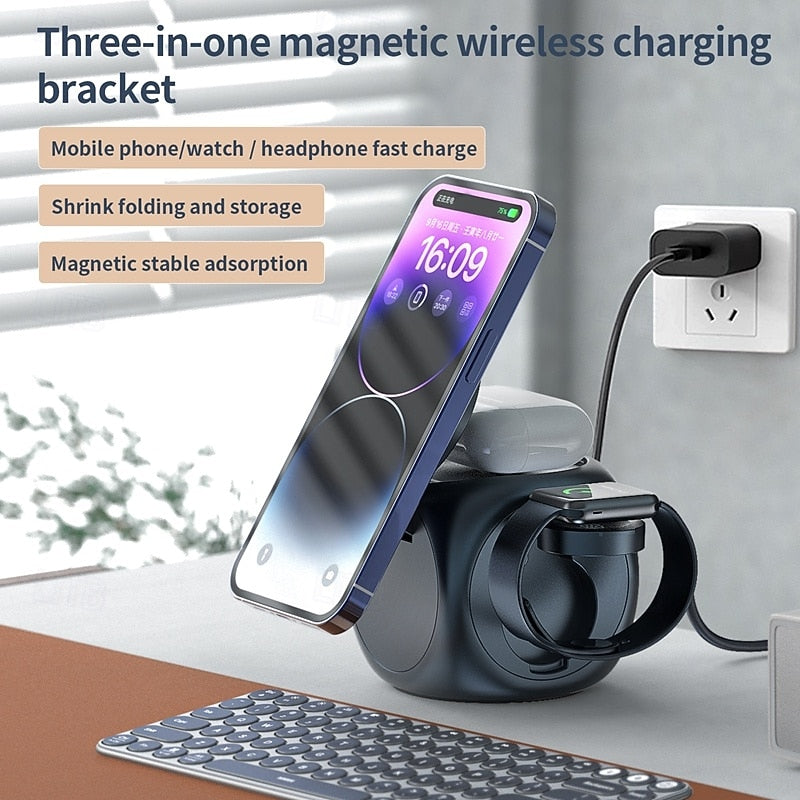 3-in-1 Magnetic Wireless Charging Station